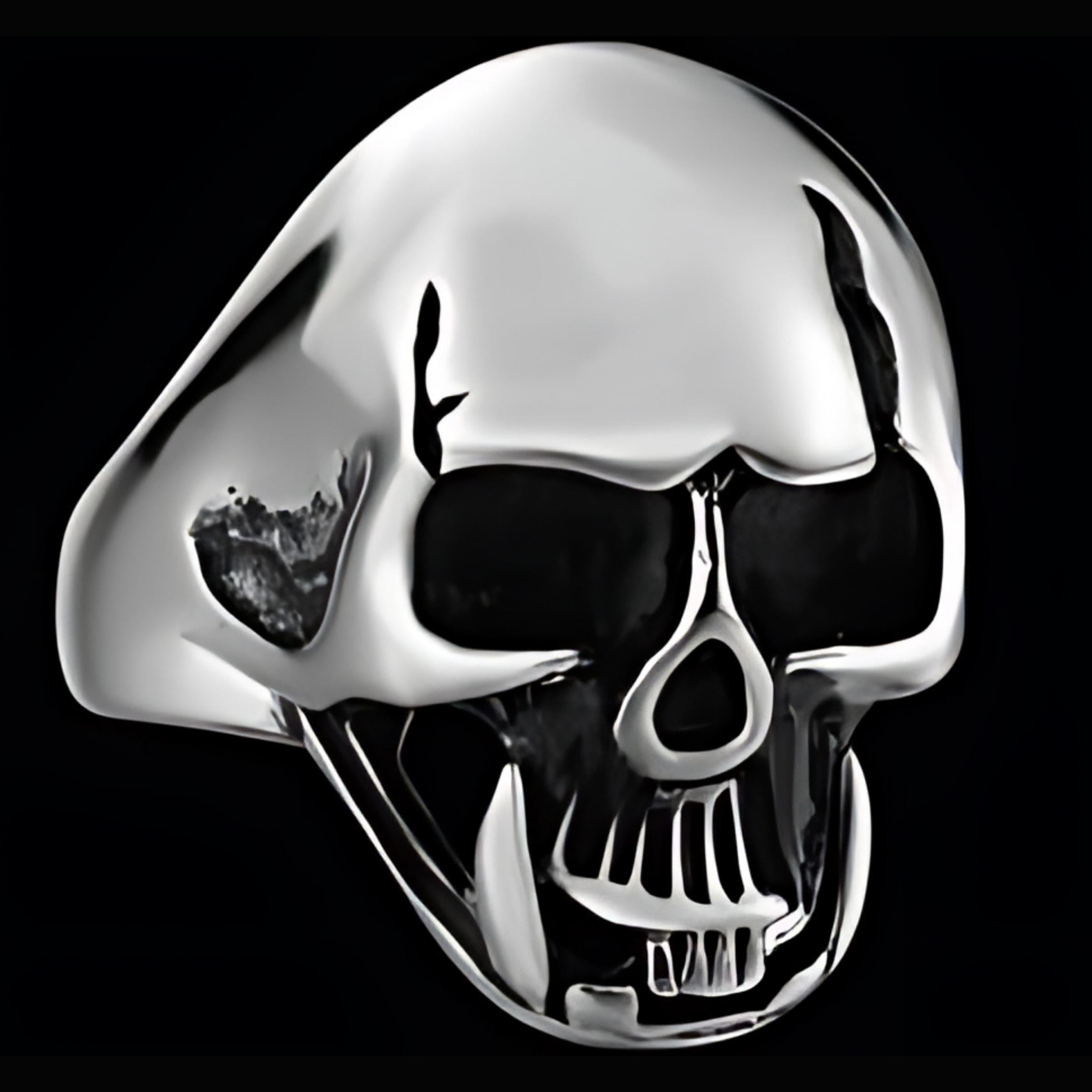 R150 Stainless Steel Cool Biker Skull Biker Ring-Rings-Daniel Smart Mfg - Retail