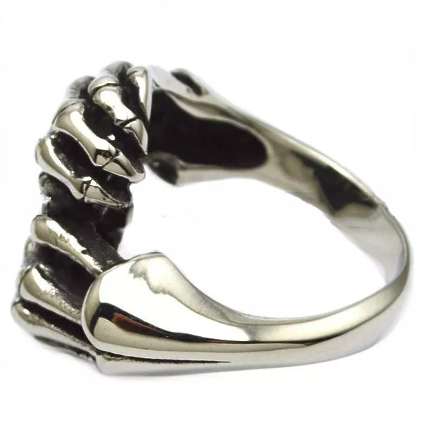 R3002 Stainless Steel Skull Fingers Biker Ring-Rings-Daniel Smart Mfg - Retail