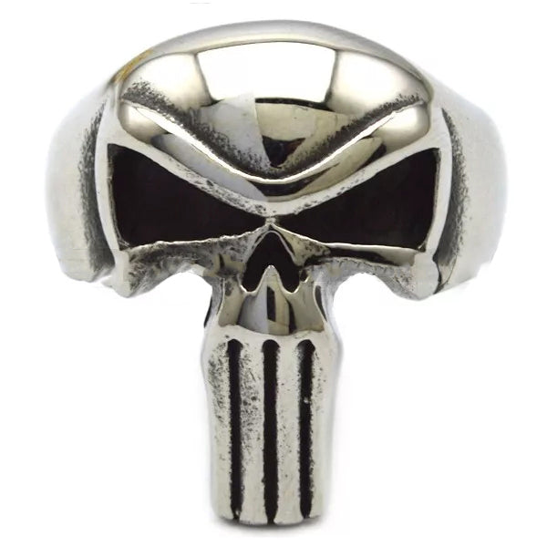 R3003 Punisher Skull Stainless Steel Biker Ring-Rings-Daniel Smart Mfg - Retail