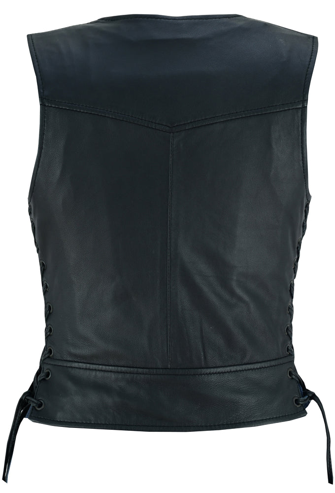 Raven - Women's Leather Vest-Womens Leather Vests-Daniel Smart Mfg - Retail