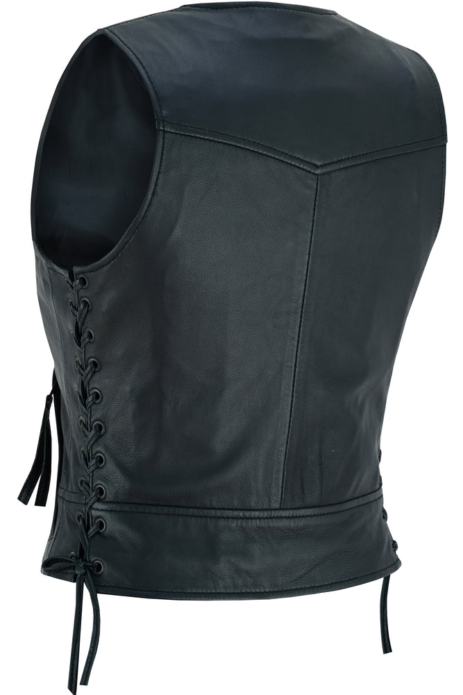 Raven - Women's Leather Vest-Womens Leather Vests-Daniel Smart Mfg - Retail