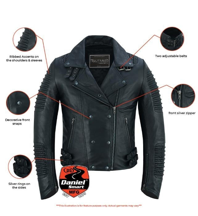 Rebel Dagger - Women's Leather Jacket-Womens Leather Motorcycle Jackets-Daniel Smart Mfg - Retail