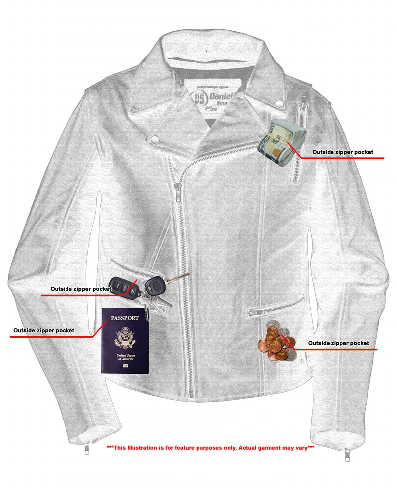 Rebel Rose - Women's Leather Jacket-Womens Leather Motorcycle Jackets-Daniel Smart Mfg - Retail