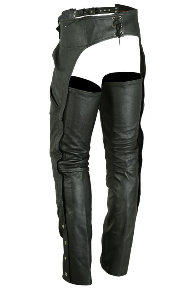 Rebel Streak - Unisex Motorcycle Leather Chaps-Unisex Chaps & Pants-Daniel Smart Mfg - Retail