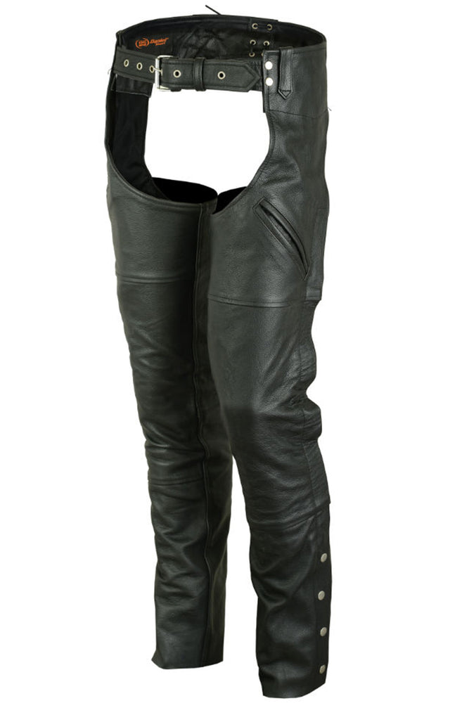 Rebel Streak - Unisex Motorcycle Leather Chaps-Unisex Chaps & Pants-Daniel Smart Mfg - Retail