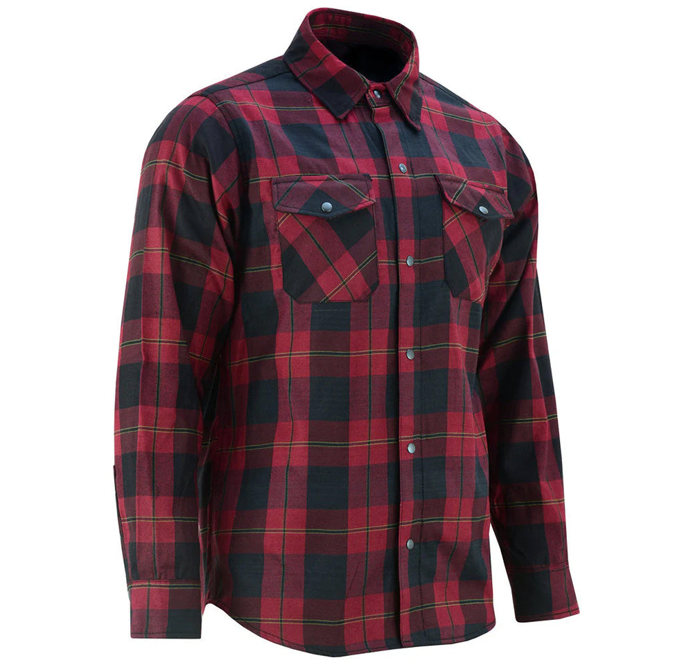 Red Pulse Mens Flannel Shirt-Flannels-Daniel Smart Mfg - Retail