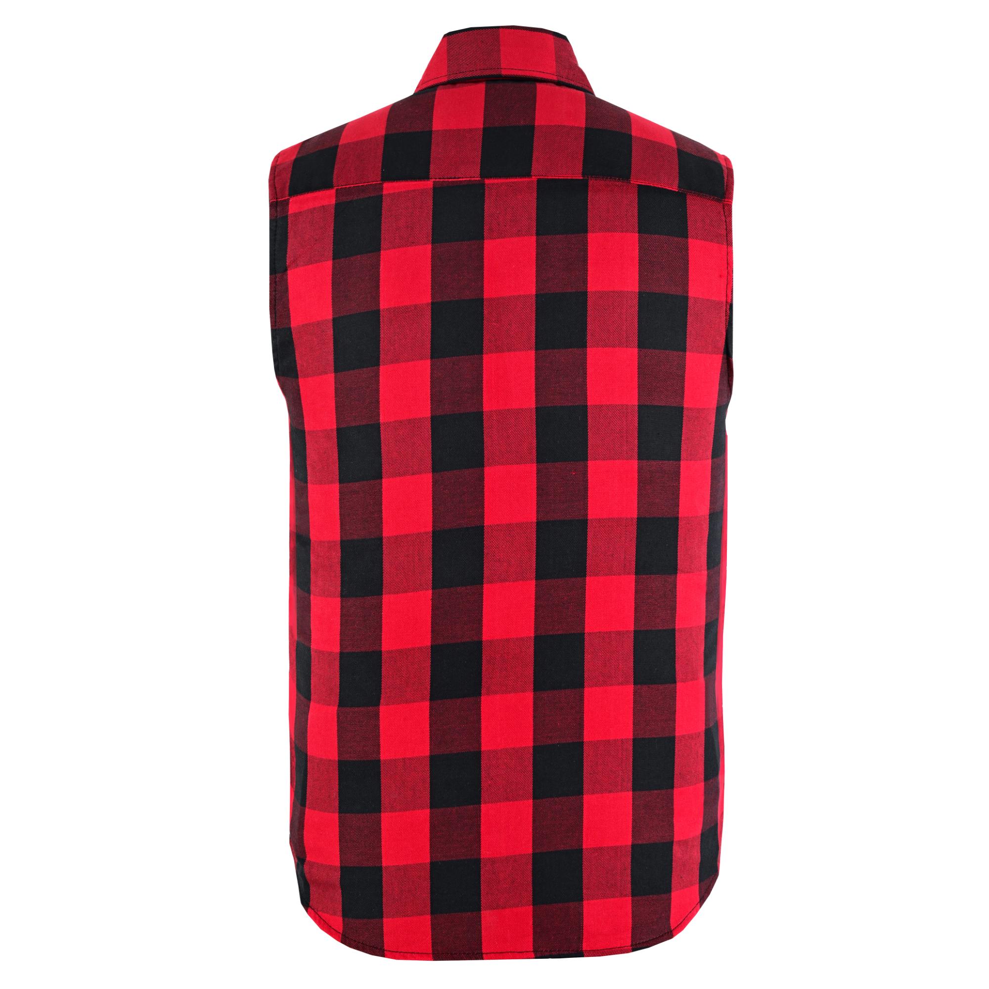 Red Styler Men's Sleeveless Flannel Shirt-Flannels-Daniel Smart Mfg - Retail