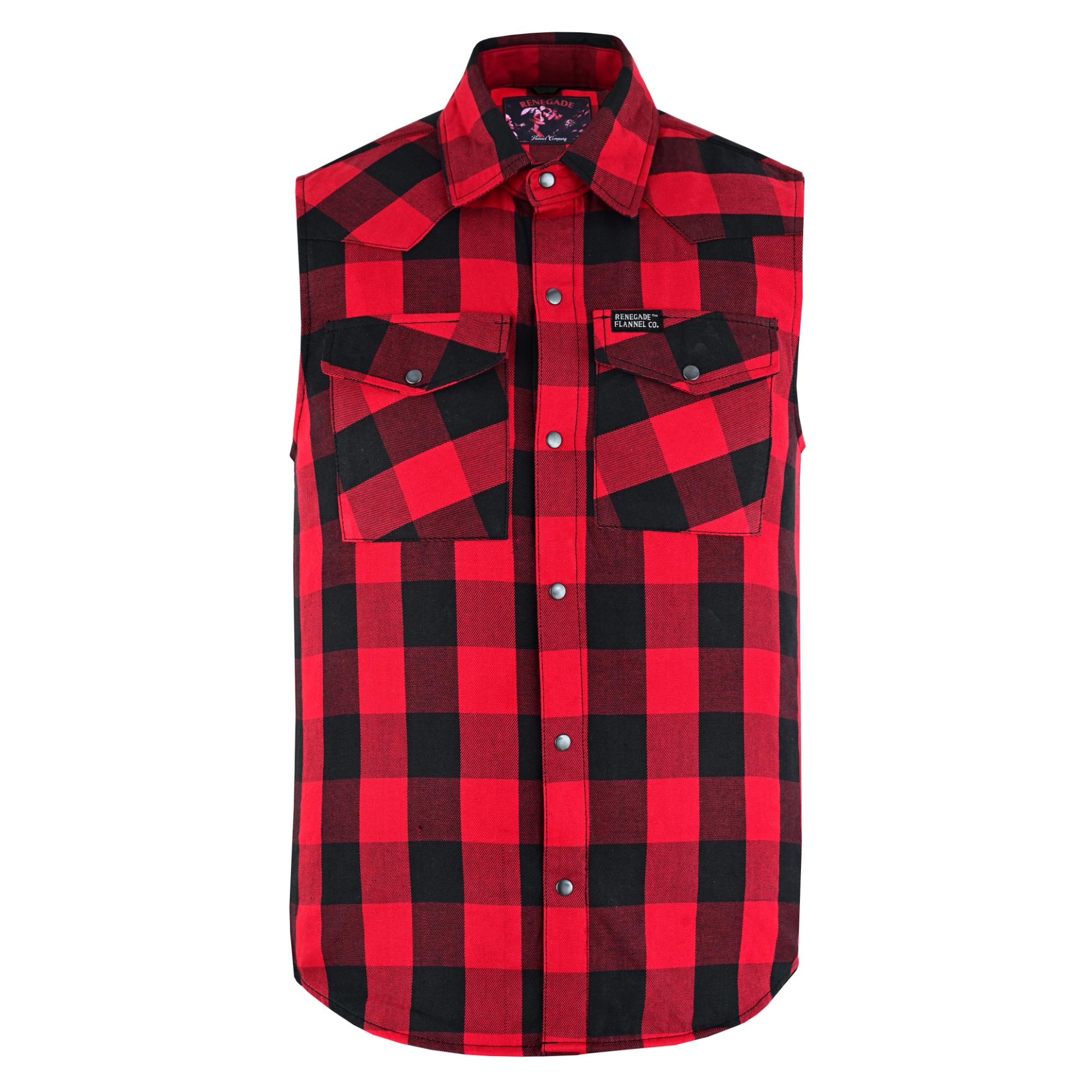 Red Styler Men's Sleeveless Flannel Shirt-Flannels-Daniel Smart Mfg - Retail