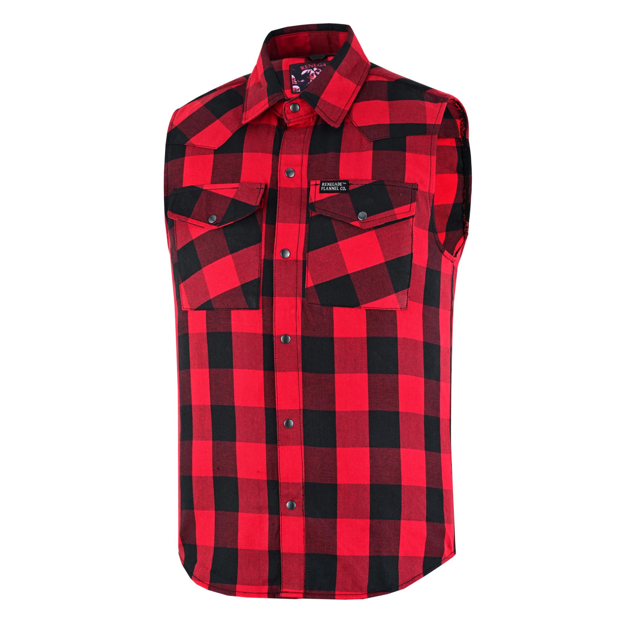 Red Styler Men's Sleeveless Flannel Shirt-Flannels-Daniel Smart Mfg - Retail