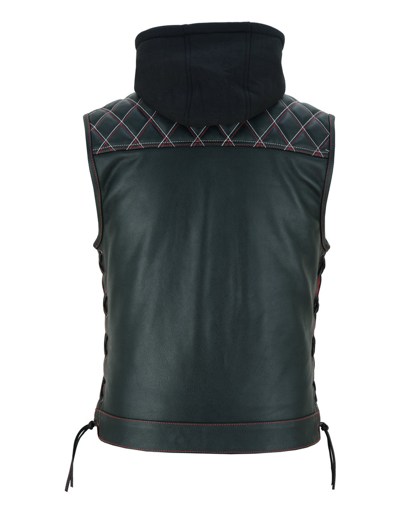 Redline - Men's Motorcycle Leather Vest-Mens Leather Vests-Daniel Smart Mfg - Retail