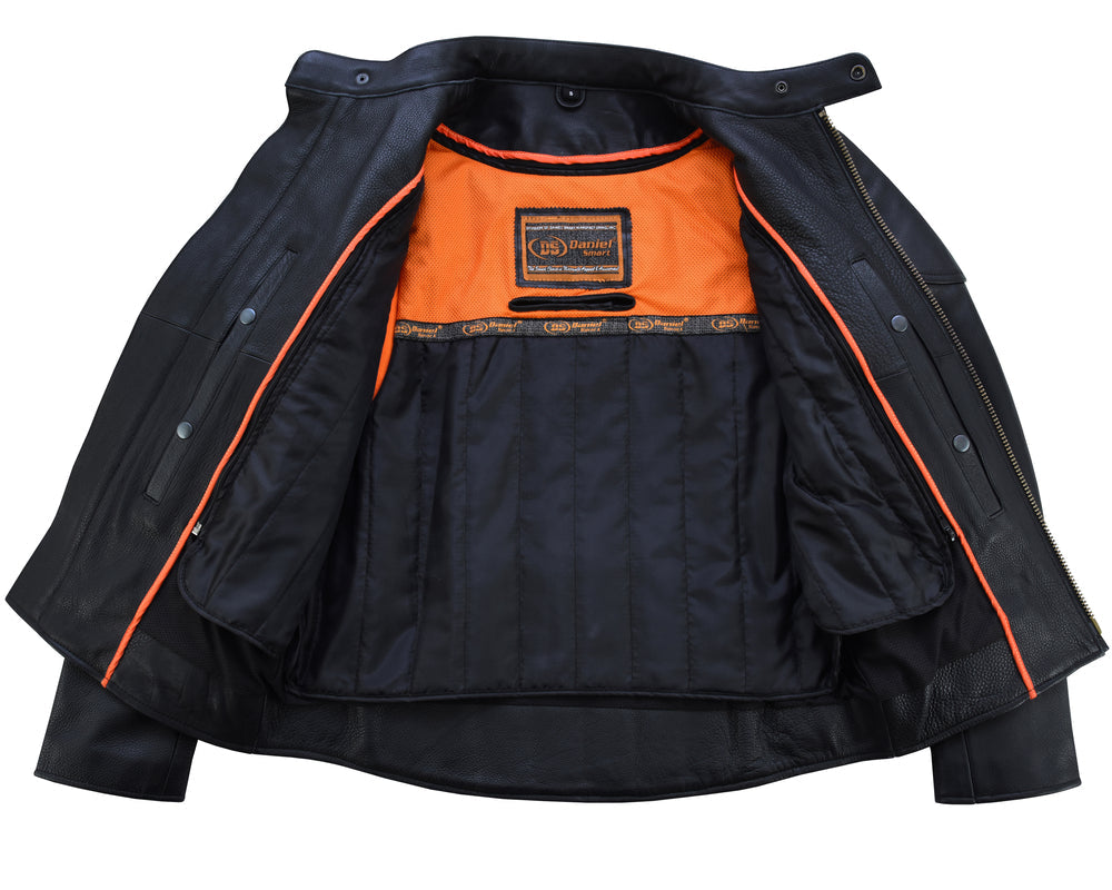 Reveal - Men's Leather Motorcycle Jacket-Mens Leather Motorcycle Jackets-Daniel Smart Mfg - Retail