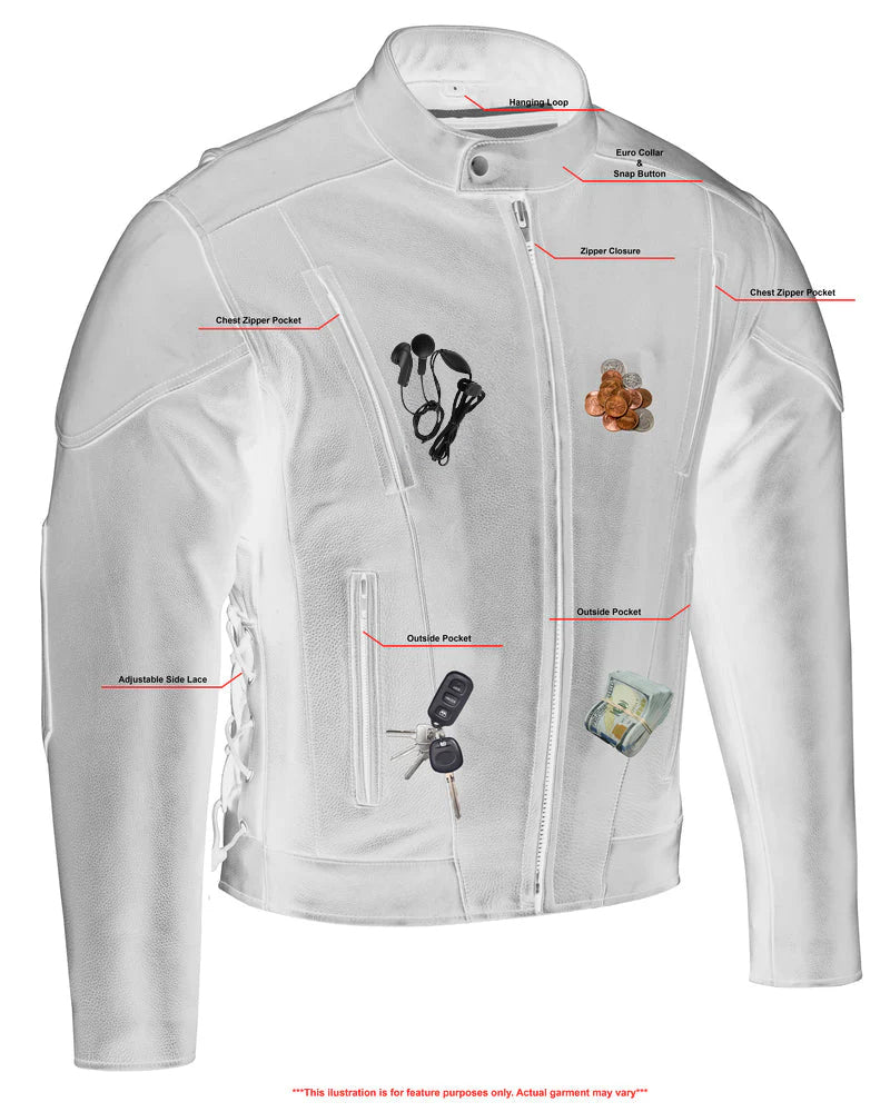 Reveal - Men's Leather Motorcycle Jacket-Mens Leather Motorcycle Jackets-Daniel Smart Mfg - Retail