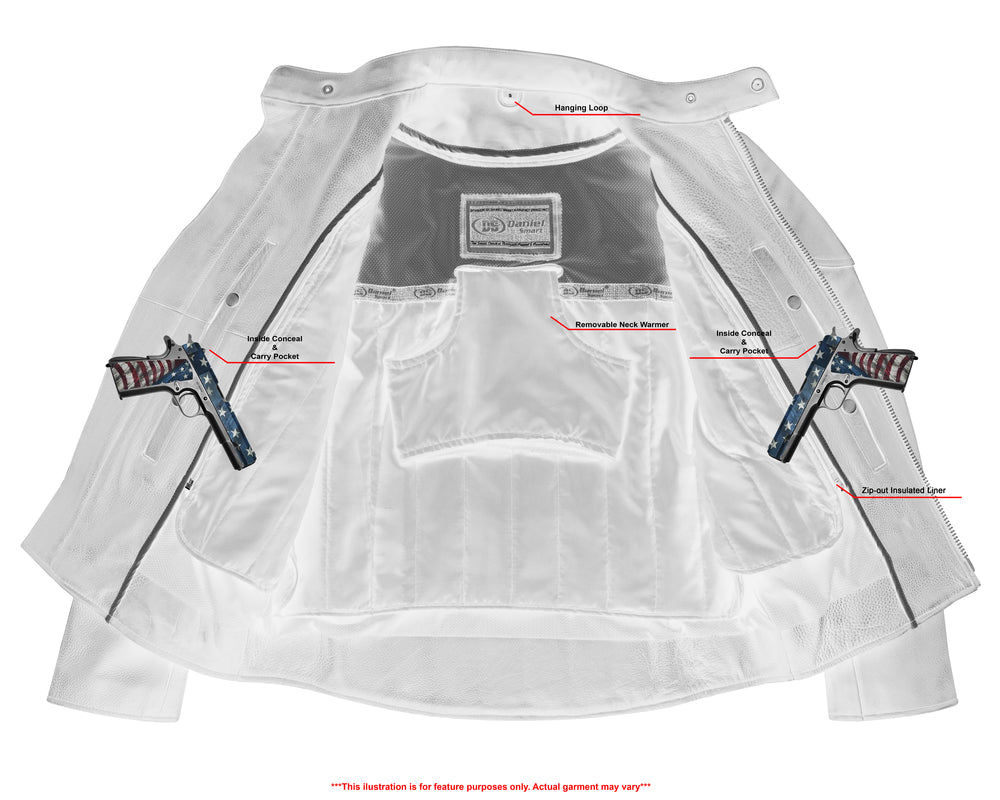 Reveal - Men's Leather Motorcycle Jacket-Mens Leather Motorcycle Jackets-Daniel Smart Mfg - Retail