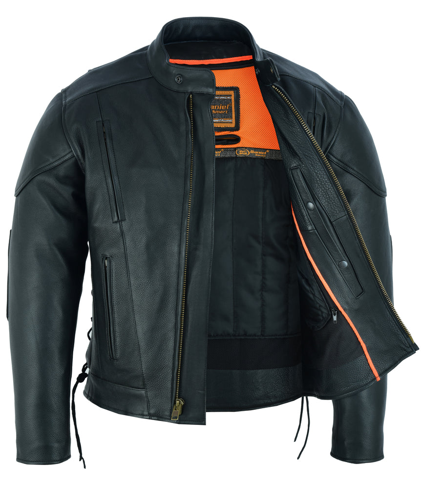 Reveal - Men's Leather Motorcycle Jacket-Mens Leather Motorcycle Jackets-Daniel Smart Mfg - Retail