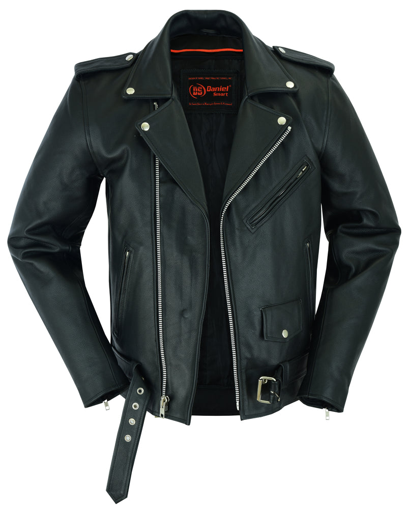 Road Titan - Men's Leather Motorcycle Jacket-Mens Leather Motorcycle Jackets-Daniel Smart Mfg - Retail