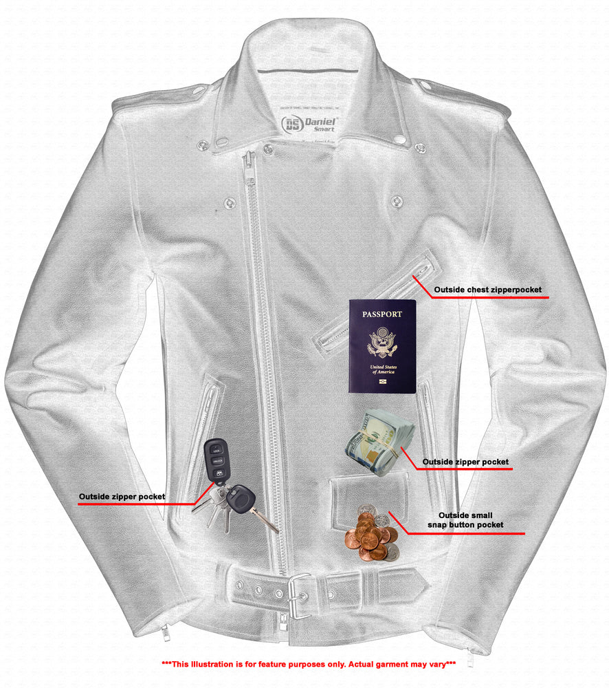 Road Titan - Men's Leather Motorcycle Jacket-Mens Leather Motorcycle Jackets-Daniel Smart Mfg - Retail