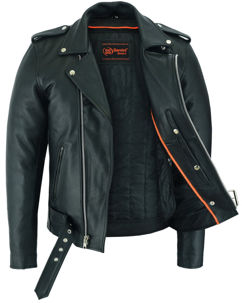 Road Titan - Men's Leather Motorcycle Jacket-Mens Leather Motorcycle Jackets-Daniel Smart Mfg - Retail