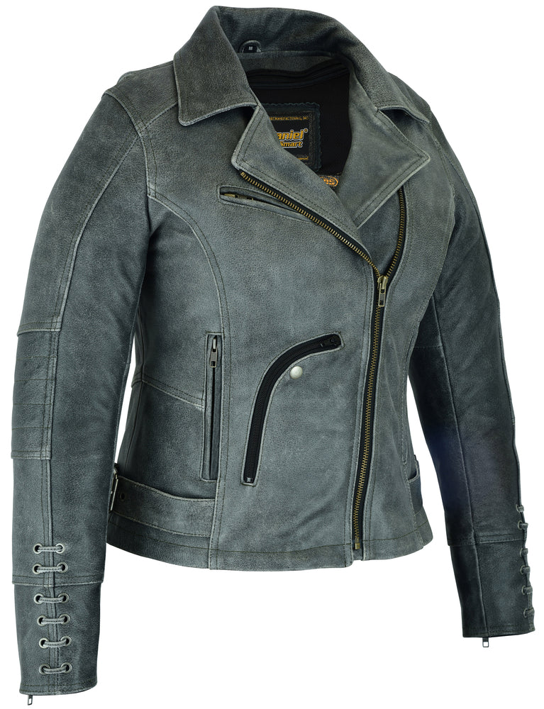 Rose Daredevil - Women's Leather Jacket-Womens Leather Motorcycle Jackets-Daniel Smart Mfg - Retail