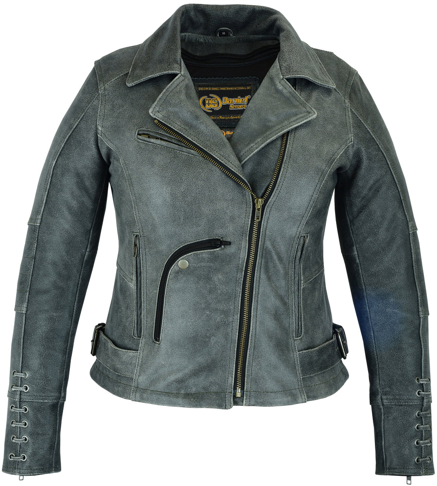 Rose Daredevil - Women's Leather Jacket-Womens Leather Motorcycle Jackets-Daniel Smart Mfg - Retail