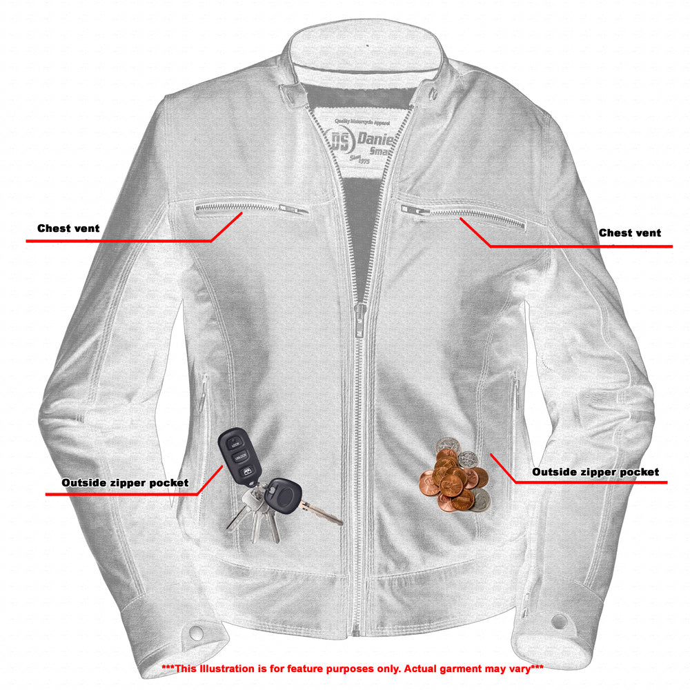 Scarlet Strike - Women's Leather Jacket-Womens Leather Motorcycle Jackets-Daniel Smart Mfg - Retail