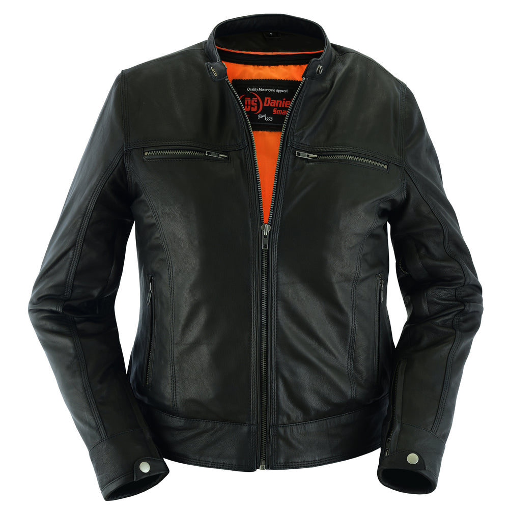 Scarlet Strike - Women's Leather Jacket-Womens Leather Motorcycle Jackets-Daniel Smart Mfg - Retail