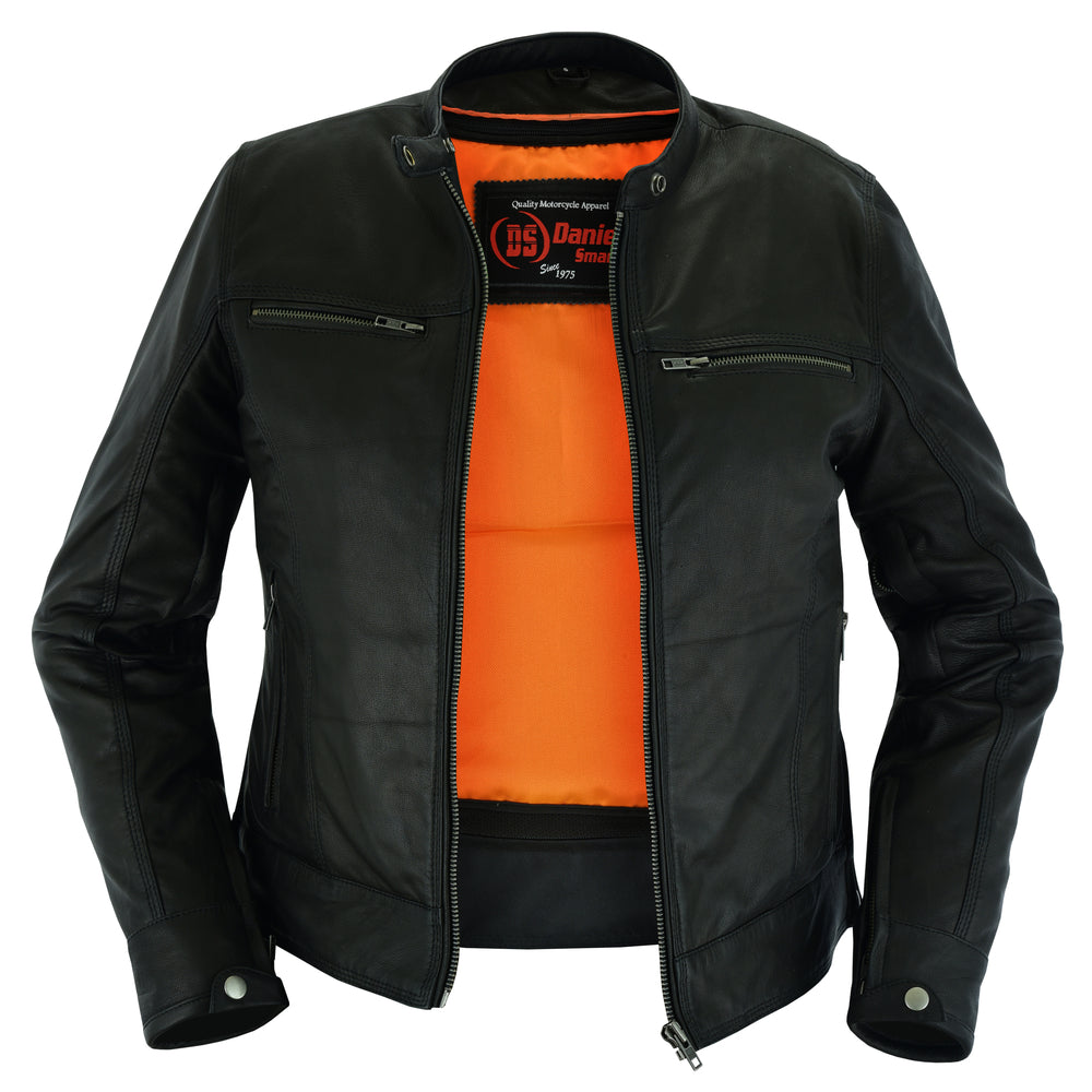 Scarlet Strike - Women's Leather Jacket-Womens Leather Motorcycle Jackets-Daniel Smart Mfg - Retail