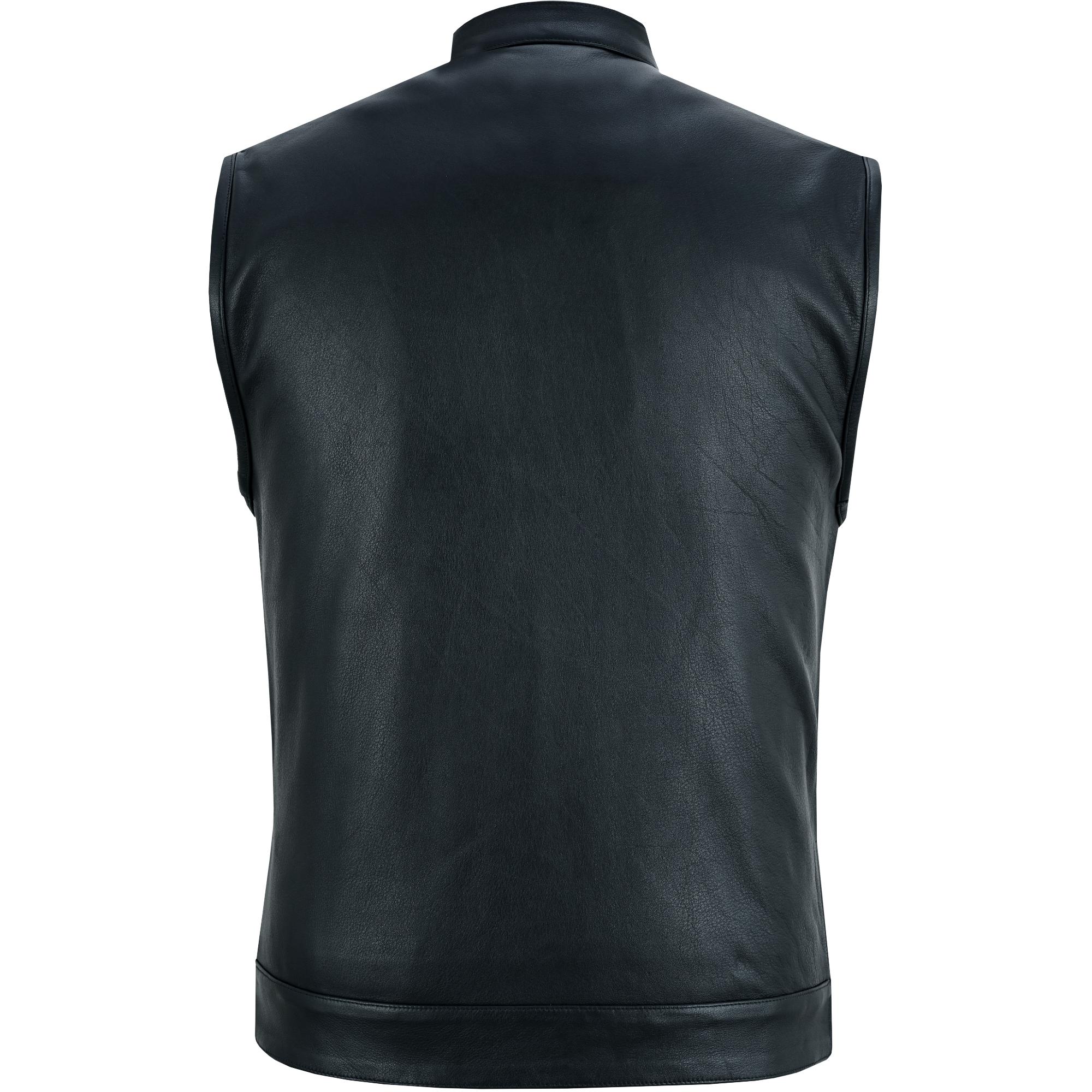 Sideon - Men's Motorcycle Leather Vest-Mens Leather Vests-Daniel Smart Mfg - Retail