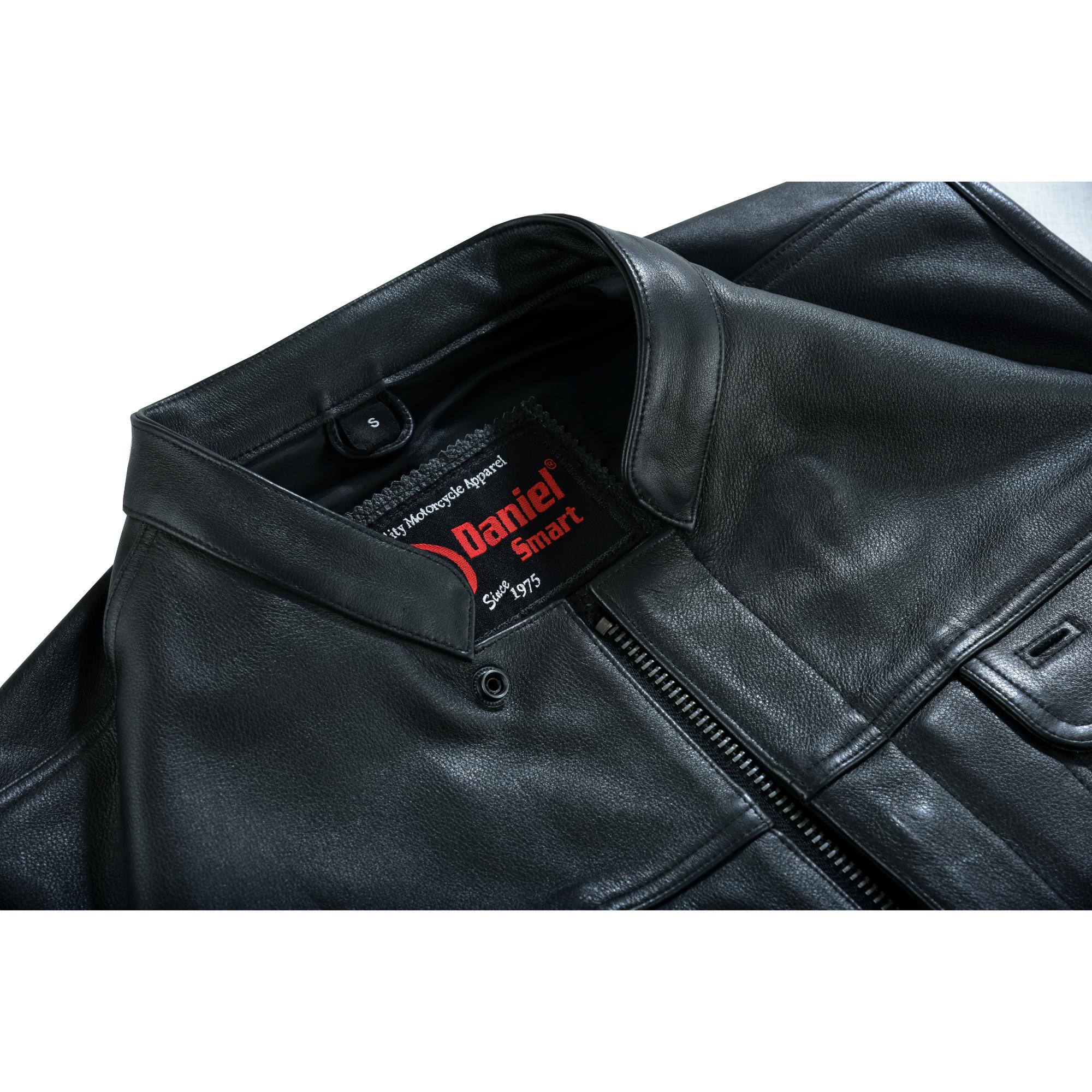 Sideon - Men's Motorcycle Leather Vest-Mens Leather Vests-Daniel Smart Mfg - Retail