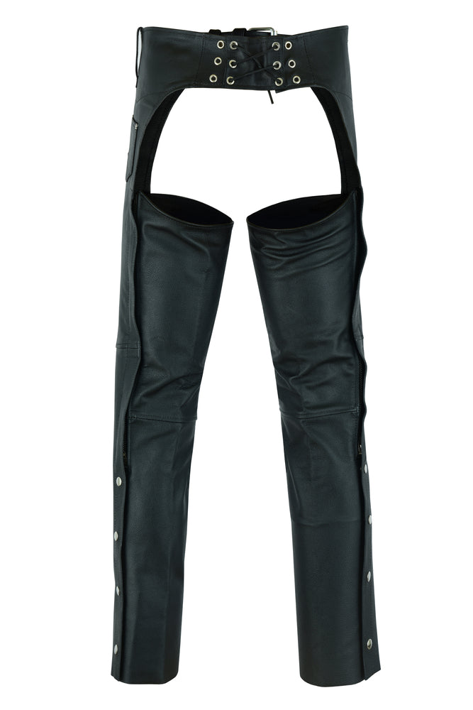 Silver Streak - Unisex Motorcycle Leather Chaps-Unisex Chaps & Pants-Daniel Smart Mfg - Retail