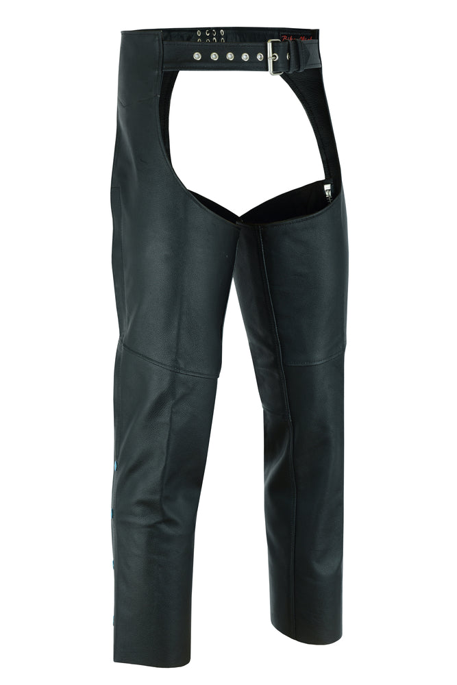 Silver Streak - Unisex Motorcycle Leather Chaps-Unisex Chaps & Pants-Daniel Smart Mfg - Retail