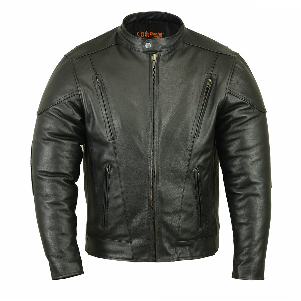 Skybound - Men's Leather Motorcycle Jacket-Mens Leather Motorcycle Jackets-Daniel Smart Mfg - Retail