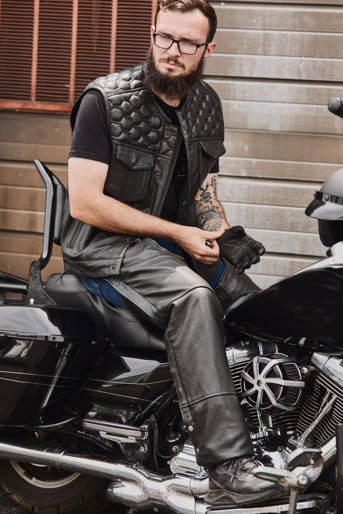 Skyline Rider - Unisex Motorcycle Leather Chaps-Unisex Chaps & Pants-Daniel Smart Mfg - Retail