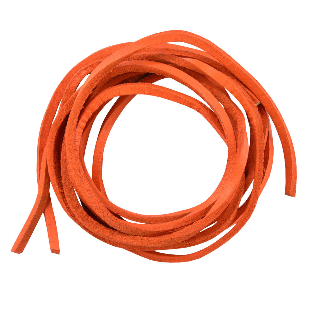 SLORANGE 6 Feet Leather Laces - Orange-Leather Laces-Daniel Smart Mfg - Retail