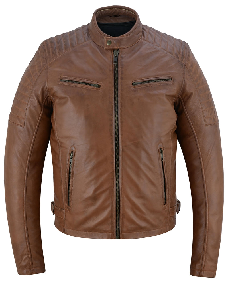 Stewart - Men's Leather Fashion Jacket-Mens Leather Motorcycle Jackets-Daniel Smart Mfg - Retail