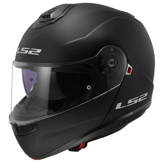Strobe II Solid Modular Motorcycle LS2 Helmet W/ SunShield Matte Black