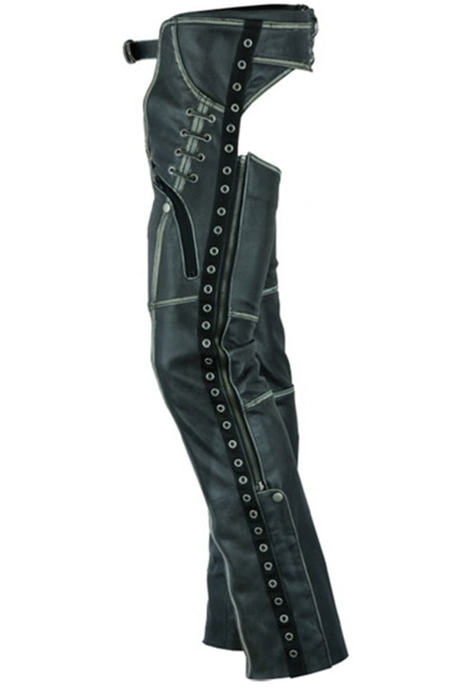 Thunderhawk - Women's Motorcycle Leather Chaps-Womens Chaps & Pants-Daniel Smart Mfg - Retail