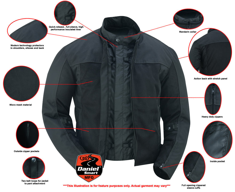 ThunderStrike - Men's Textile Motorcycle Jacket-Mens Textile Motorcycle Jackets-Daniel Smart Mfg - Retail