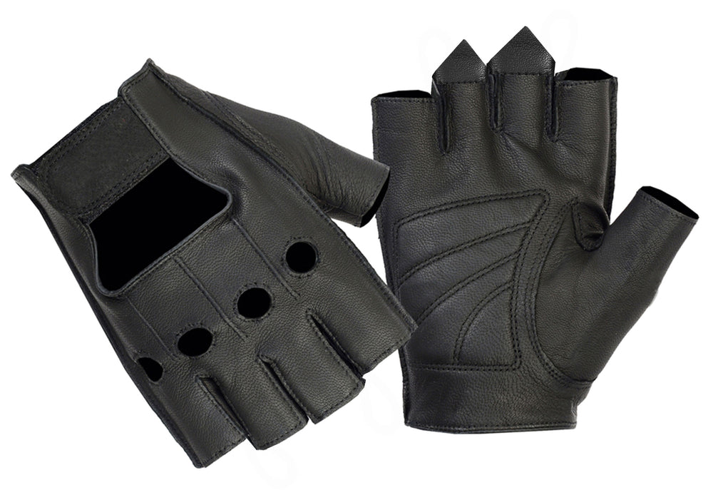 Zipper Male Fingerless Gloves Premium Fingerless Gloves, XS