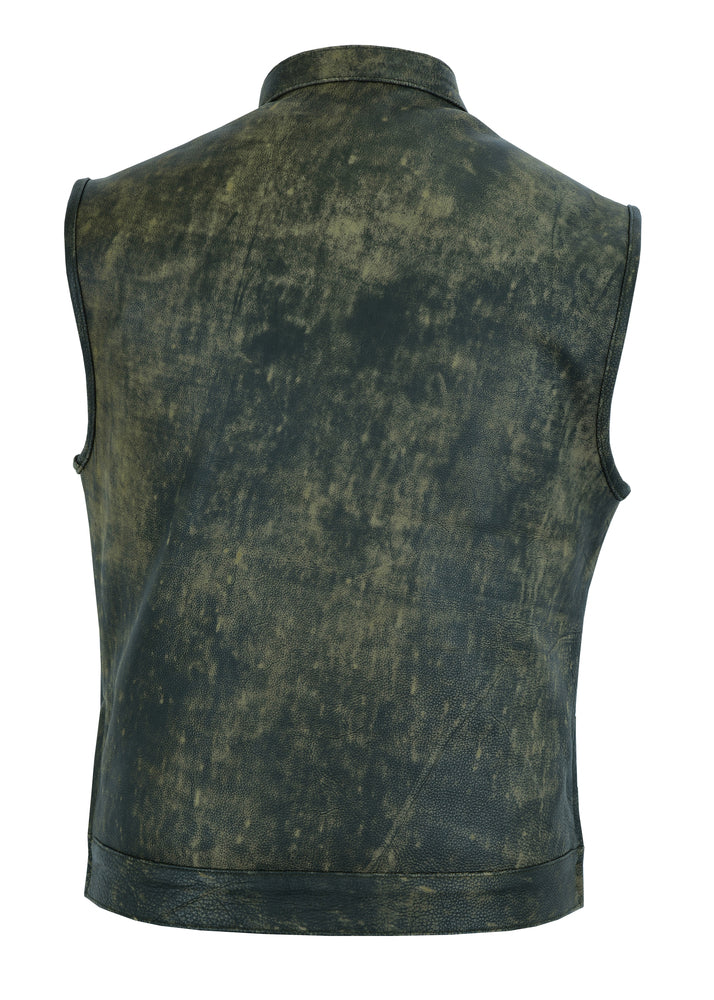 Toretto - Men's Motorcycle Leather Vest-Mens Leather Vests-Daniel Smart Mfg - Retail