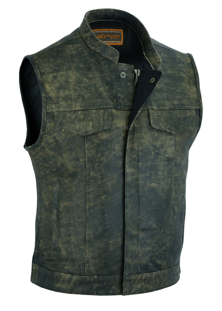 Toretto - Men's Motorcycle Leather Vest-Mens Leather Vests-Daniel Smart Mfg - Retail