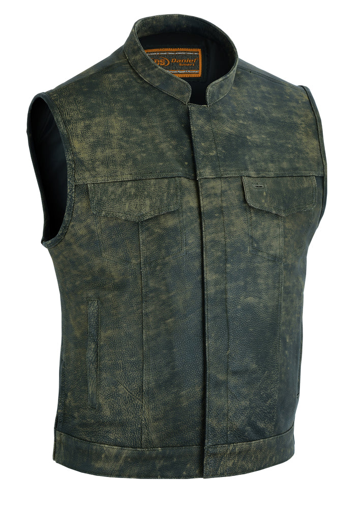 Toretto - Men's Motorcycle Leather Vest-Mens Leather Vests-Daniel Smart Mfg - Retail