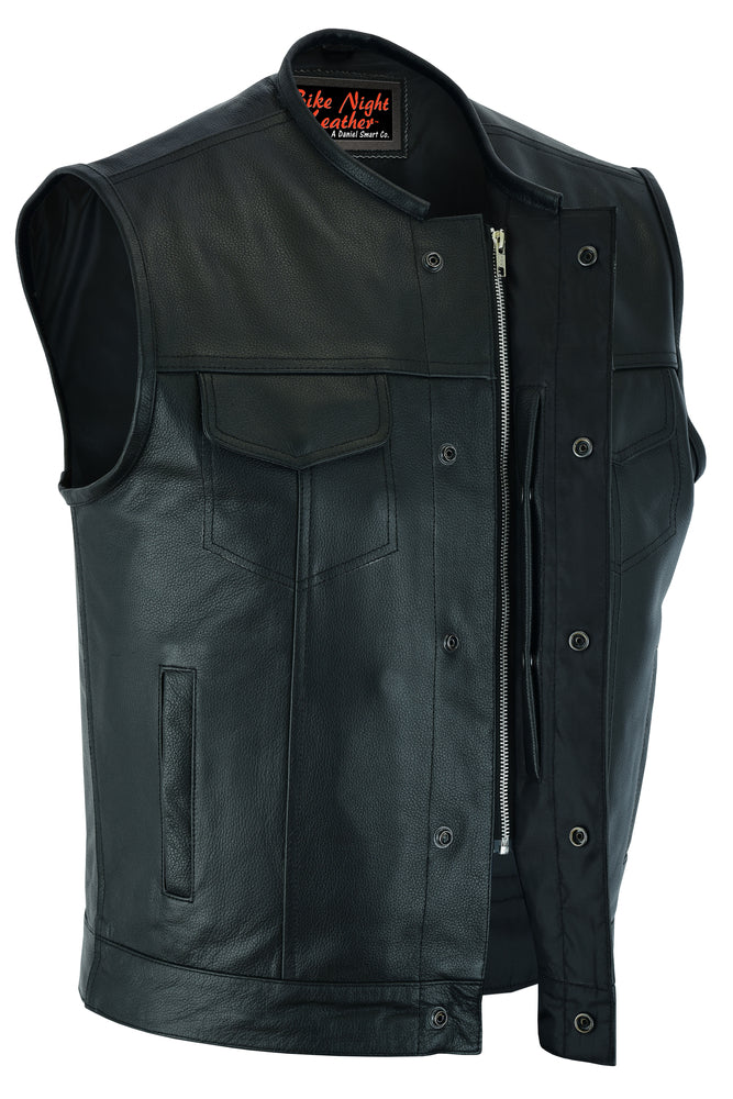 Trailson - Men's Motorcycle Leather Vest-Mens Leather Vests-Daniel Smart Mfg - Retail
