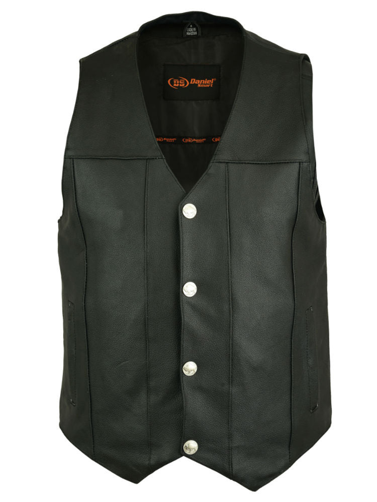 Trinity - Men's Motorcycle Leather Vest-Mens Leather Vests-Daniel Smart Mfg - Retail