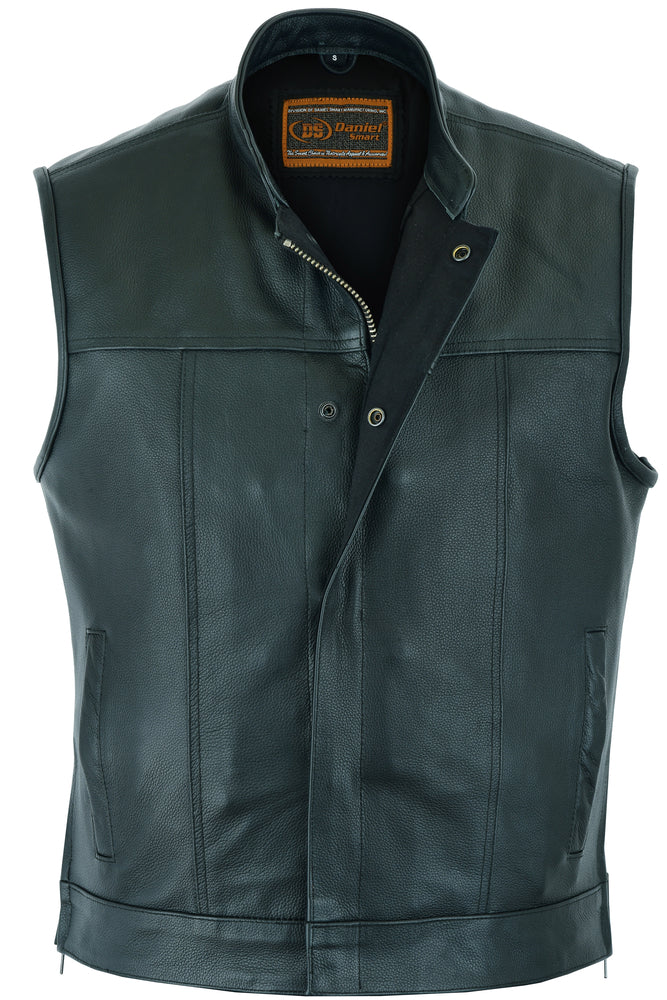 Twinner - Men's Motorcycle Leather Vest-Mens Leather Vests-Daniel Smart Mfg - Retail