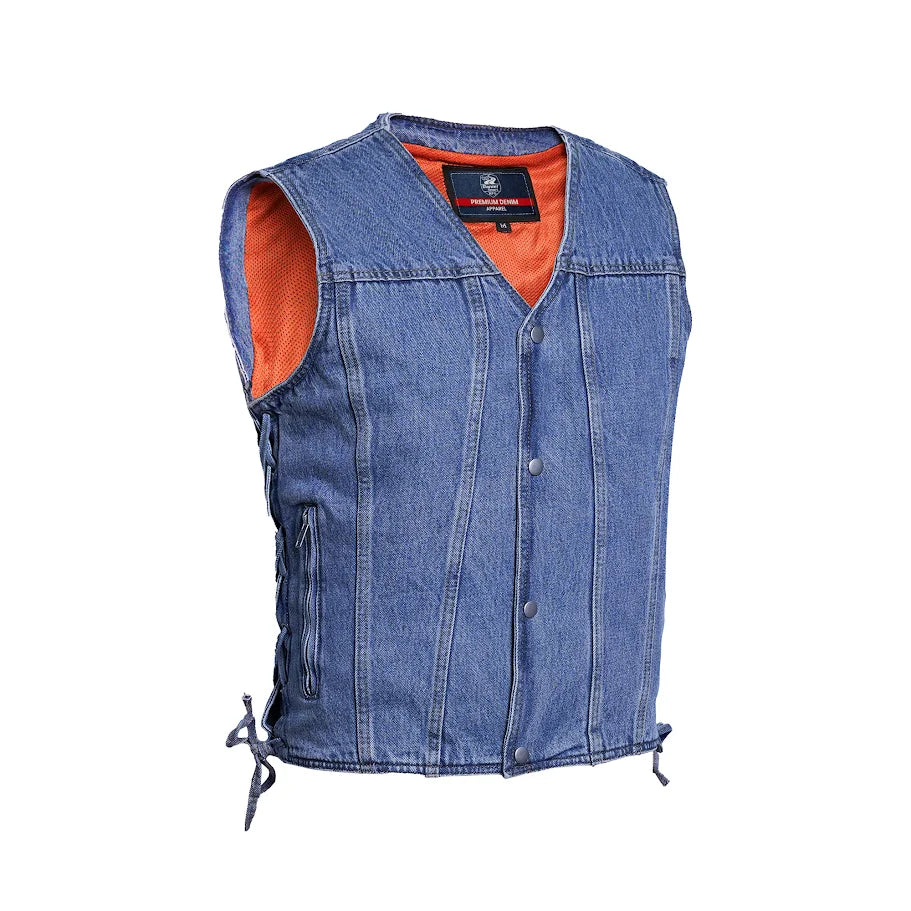 Strabler Men's Denim Motorcycle Vest