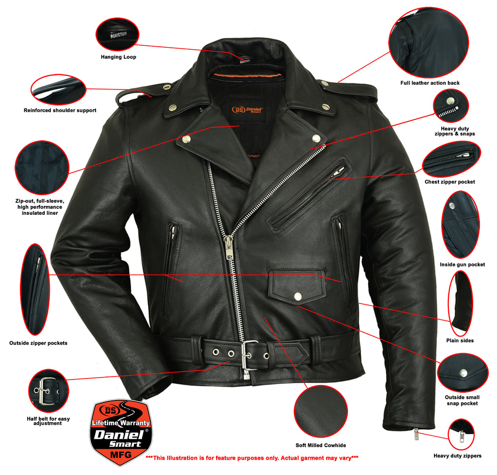 Venom - Men's Leather Motorcycle Jacket-Mens Leather Motorcycle Jackets-Daniel Smart Mfg - Retail