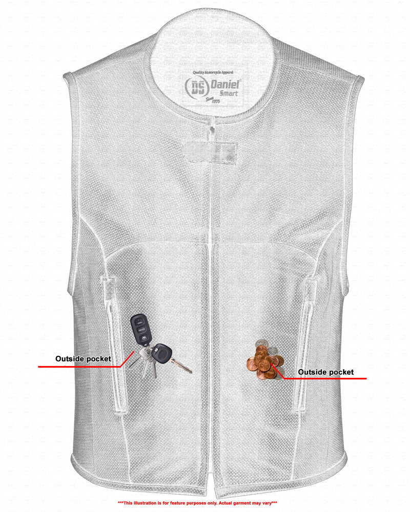 Ventra - Men's Motorcycle Leather Vest-Mens Leather Vests-Daniel Smart Mfg - Retail