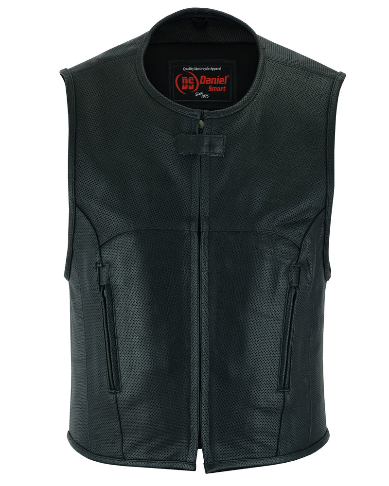 Ventra - Men's Motorcycle Leather Vest-Mens Leather Vests-Daniel Smart Mfg - Retail