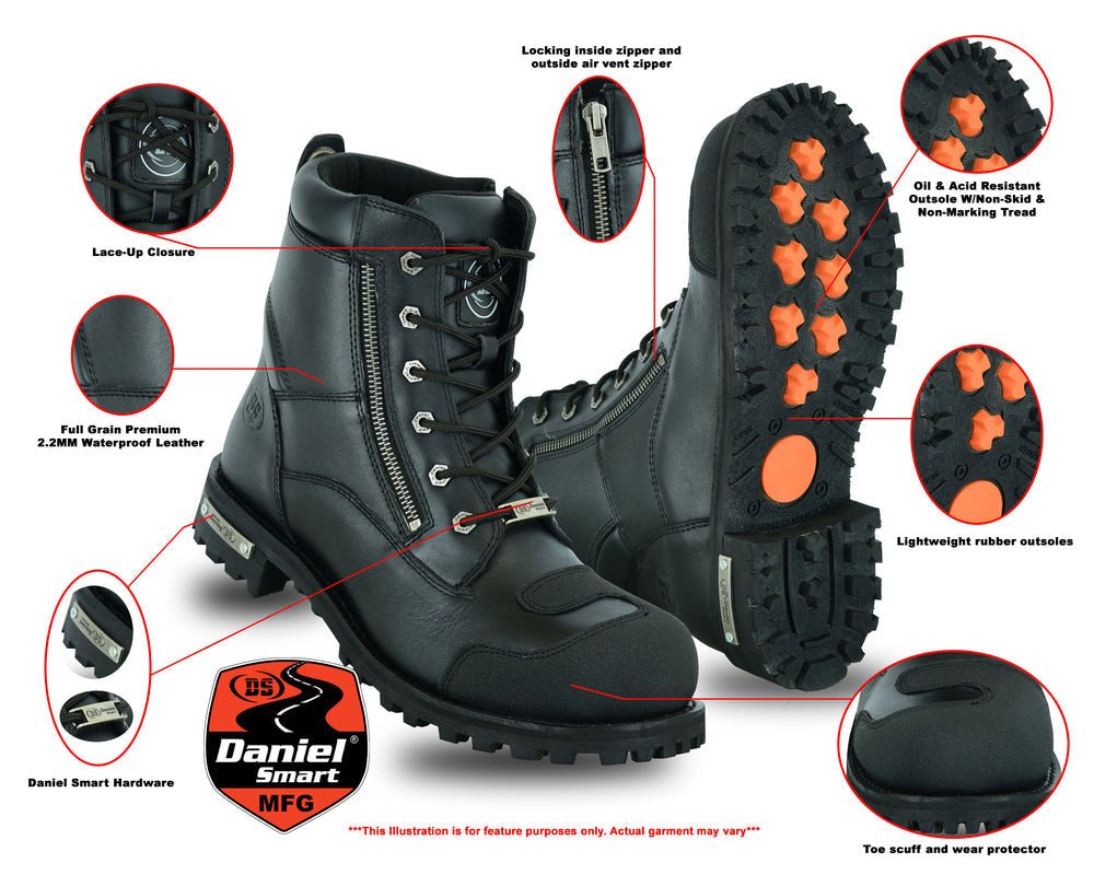 Voltus - Men's Leather Motorcycle Boots-Mens Motorcycle Boots-Daniel Smart Mfg - Retail