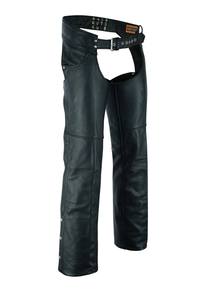 Wanderlust Rider - Unisex Motorcycle Leather Chaps-Unisex Chaps & Pants-Daniel Smart Mfg - Retail